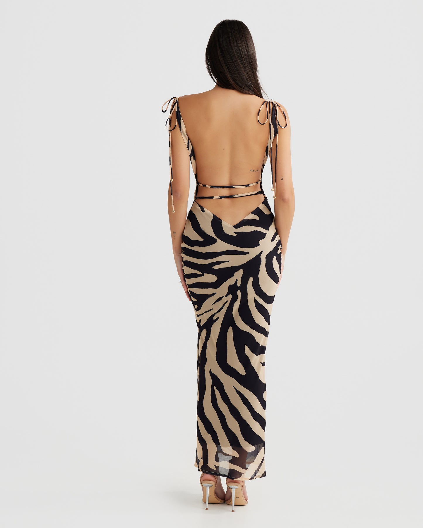 BRIANNI BIAS CUT MAXI - ZEBRA