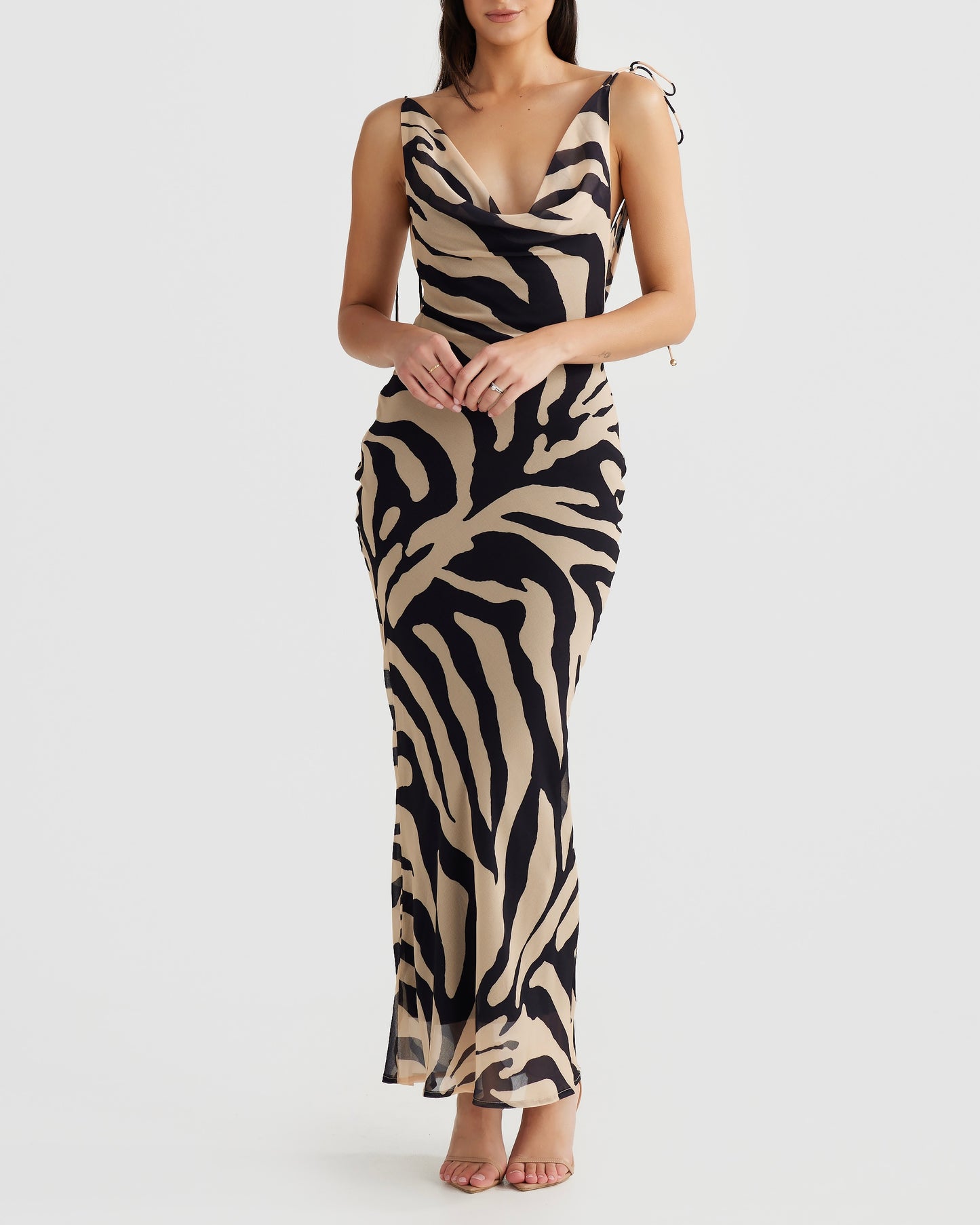 BRIANNI BIAS CUT MAXI - ZEBRA