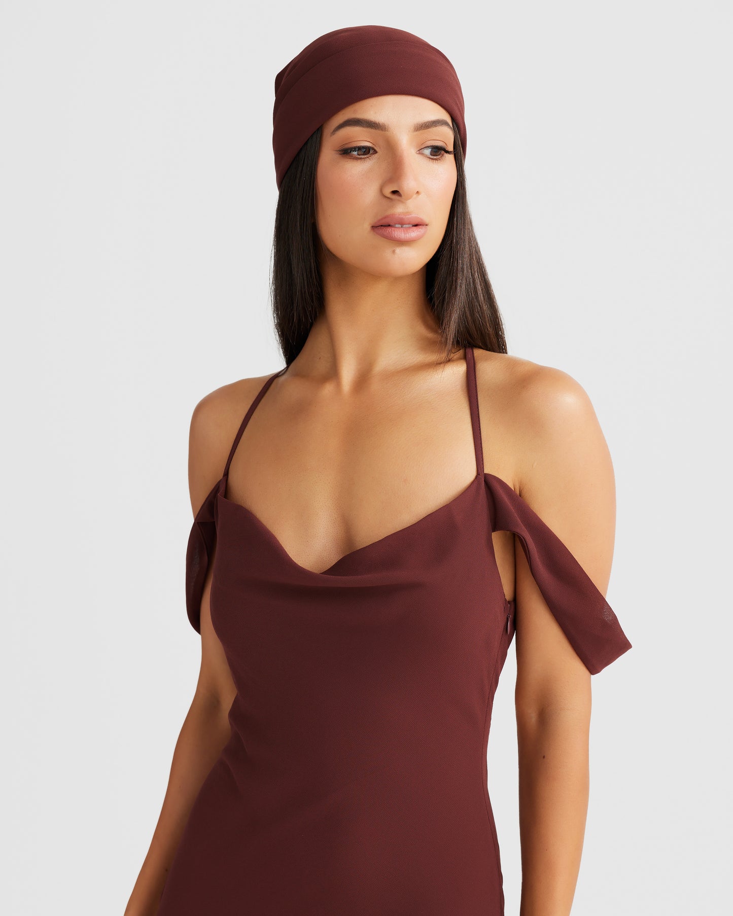 VIENNA BIAS CUT MAXI - BROWN