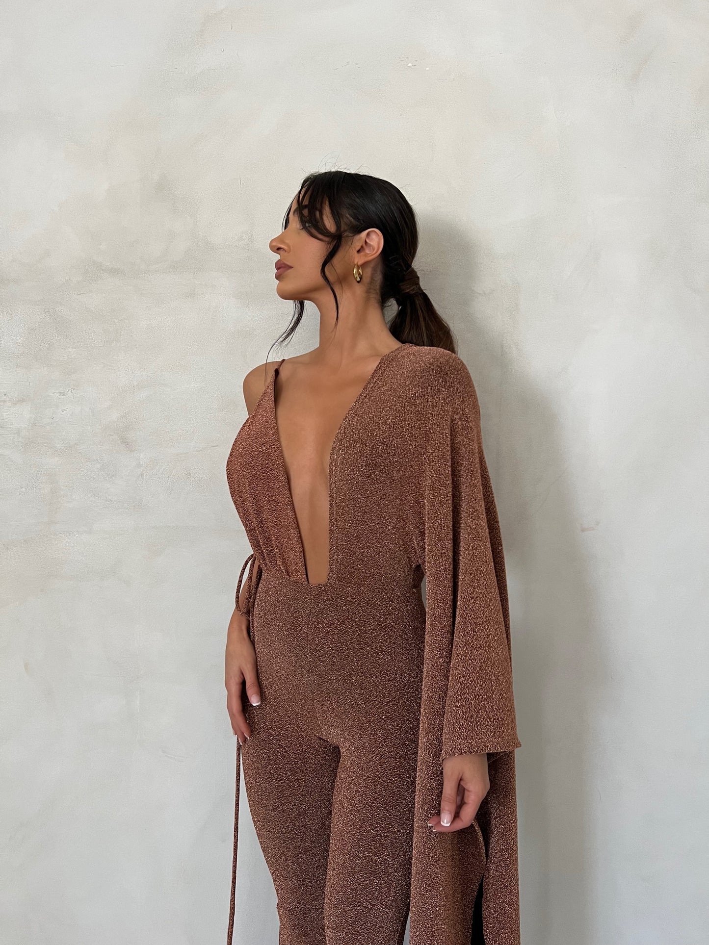 REZI CATSUIT - BRONZE GOLD FOIL