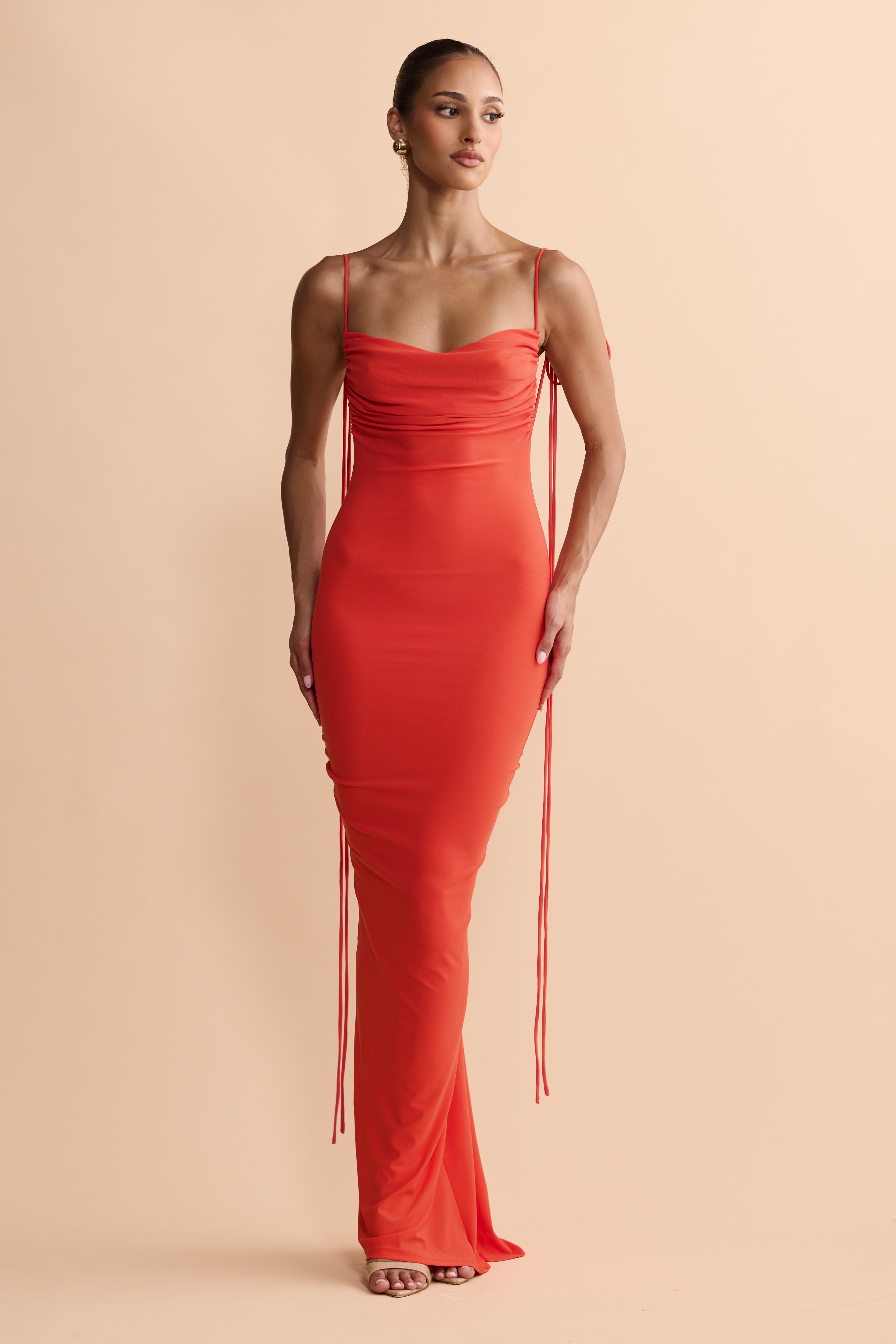Jiani backless Gown | Tangerine | Melani The Label – Melani the label