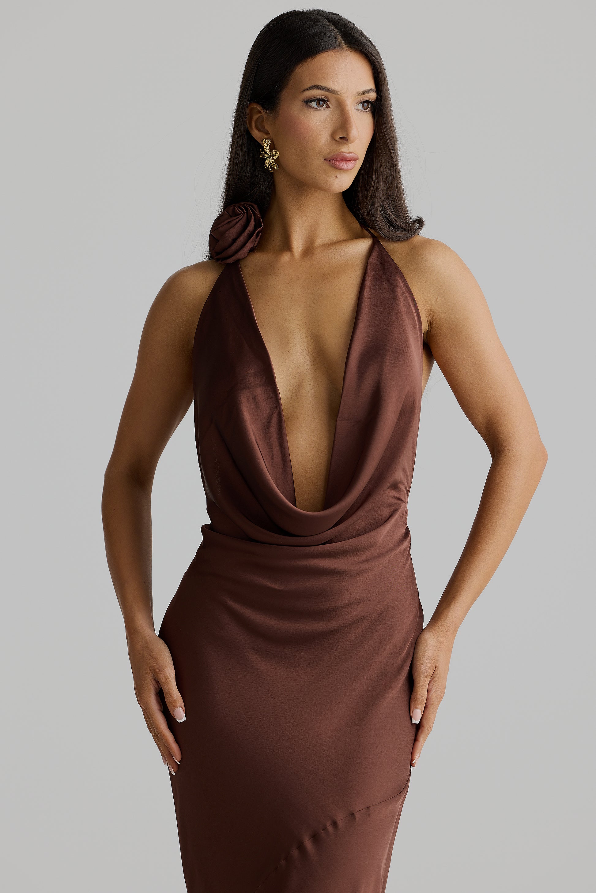 Josefina Cowl Neck Maxi Dress | Espresso Brown | Melani The Label Melani the label Josefina Cowl Neck Maxi Dress | Espresso Brown | Melani The Label Melani the label