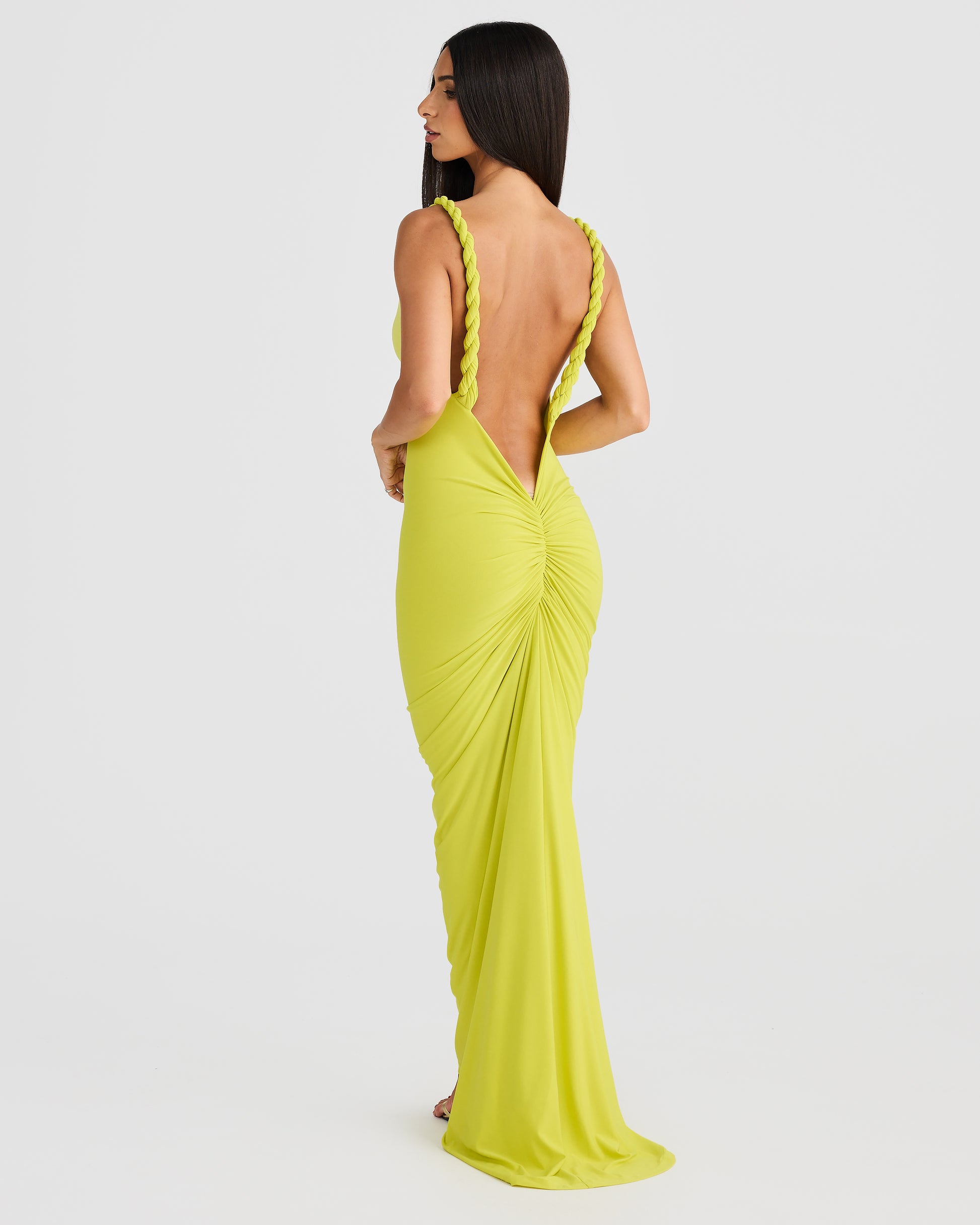 MLANI The Label JIANI Low Back Dress Chartreuse / S AUS MLANI The Label JIANI Low Back Dress Chartreuse / S AUS