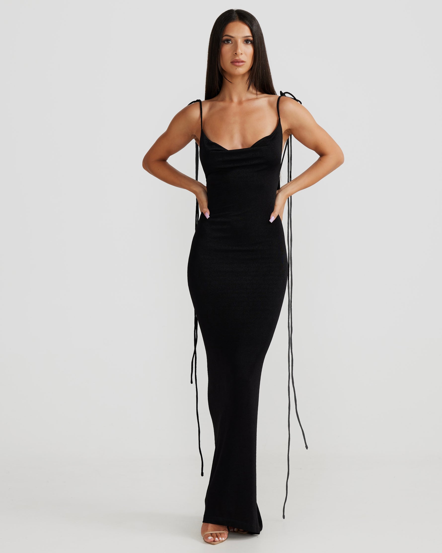 Buy SLIT UP BLACK BODYCON MAXI DRESS for Women Online in India